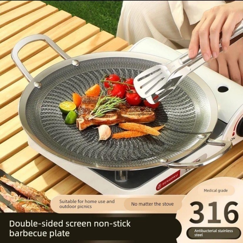 Camping Cooking Gas Stove - Panela de Grelhar Multifuncional em Aço