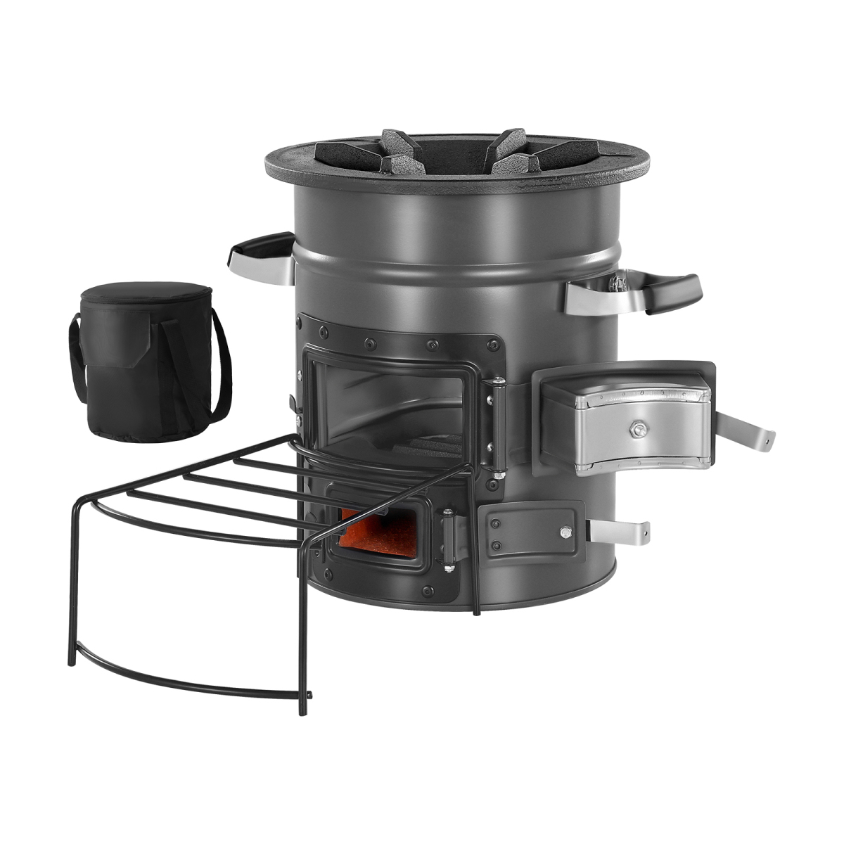 Camping Double Cooking Stove - Fogão Foguete para Camping, Fogão Foguete