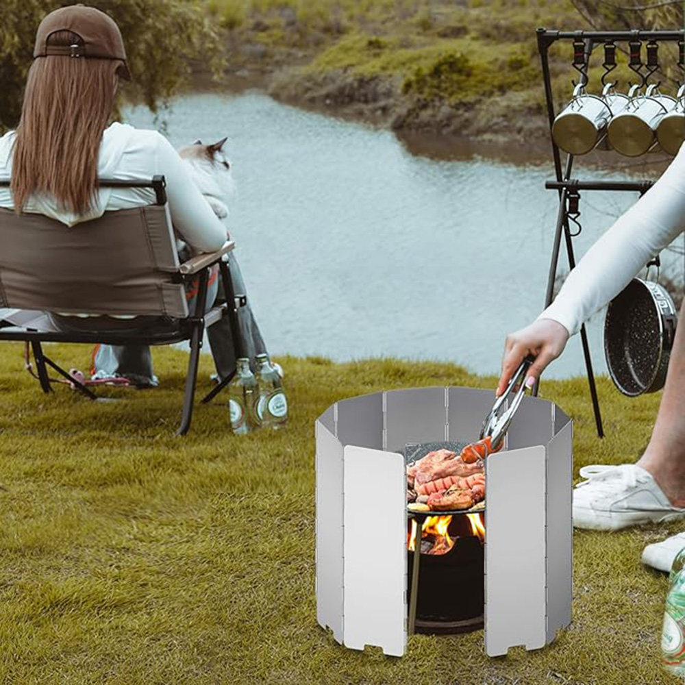 Camping Cooking Windscreen - Para-vento Dobrável para Fogão a Gás