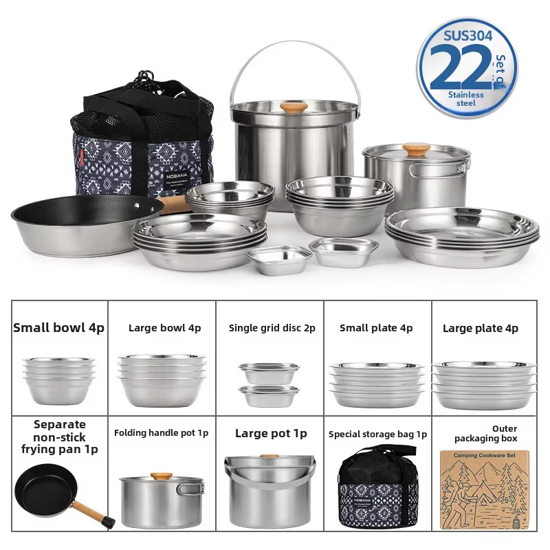 Camping Cooking Utensil Bag - Nobana mais novo conjunto de panela