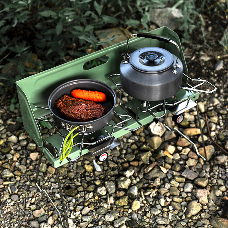 Camping Double Cooking Stove - Fogão a Gás Portátil para Exterior,