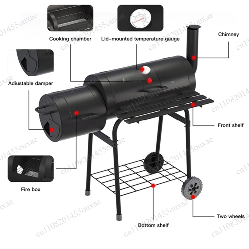 Camping Double Cooking Stove - Churrasqueira a carvão dupla face grande,