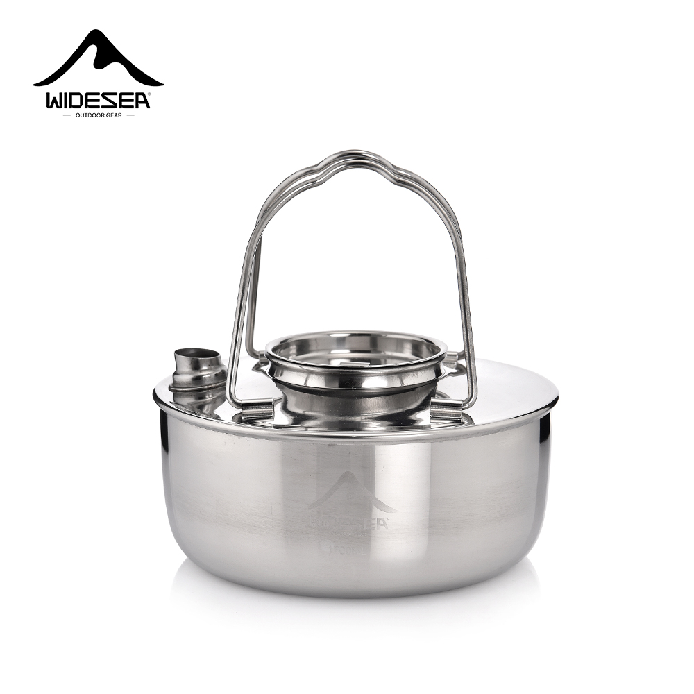 Camping Cooking Unit - Widesea-Chaleira de aço inoxidável, Viagem Essentials,