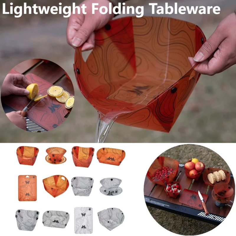 Camping Cooking Unit - Dobrável acampamento talheres portátil tigela prato