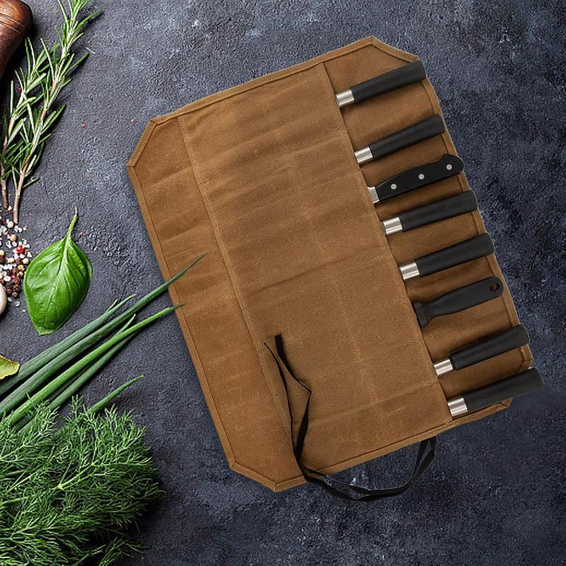 Bolsa de Facas de Chef em Lona - Camping Cooking Organizer avaliação e preço