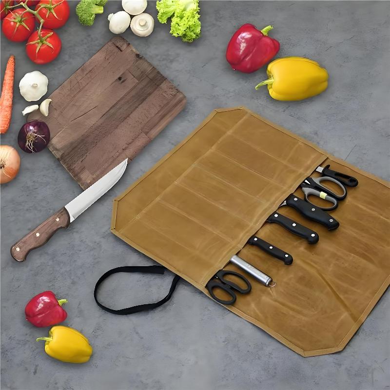 Bolsa de Facas de Chef em Lona - Camping Cooking Organizer avaliação e preço
