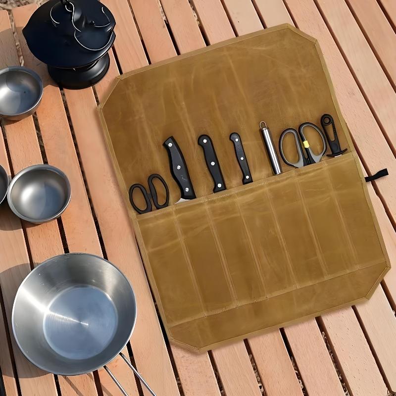 Bolsa de Facas de Chef em Lona - Camping Cooking Organizer avaliação e preço