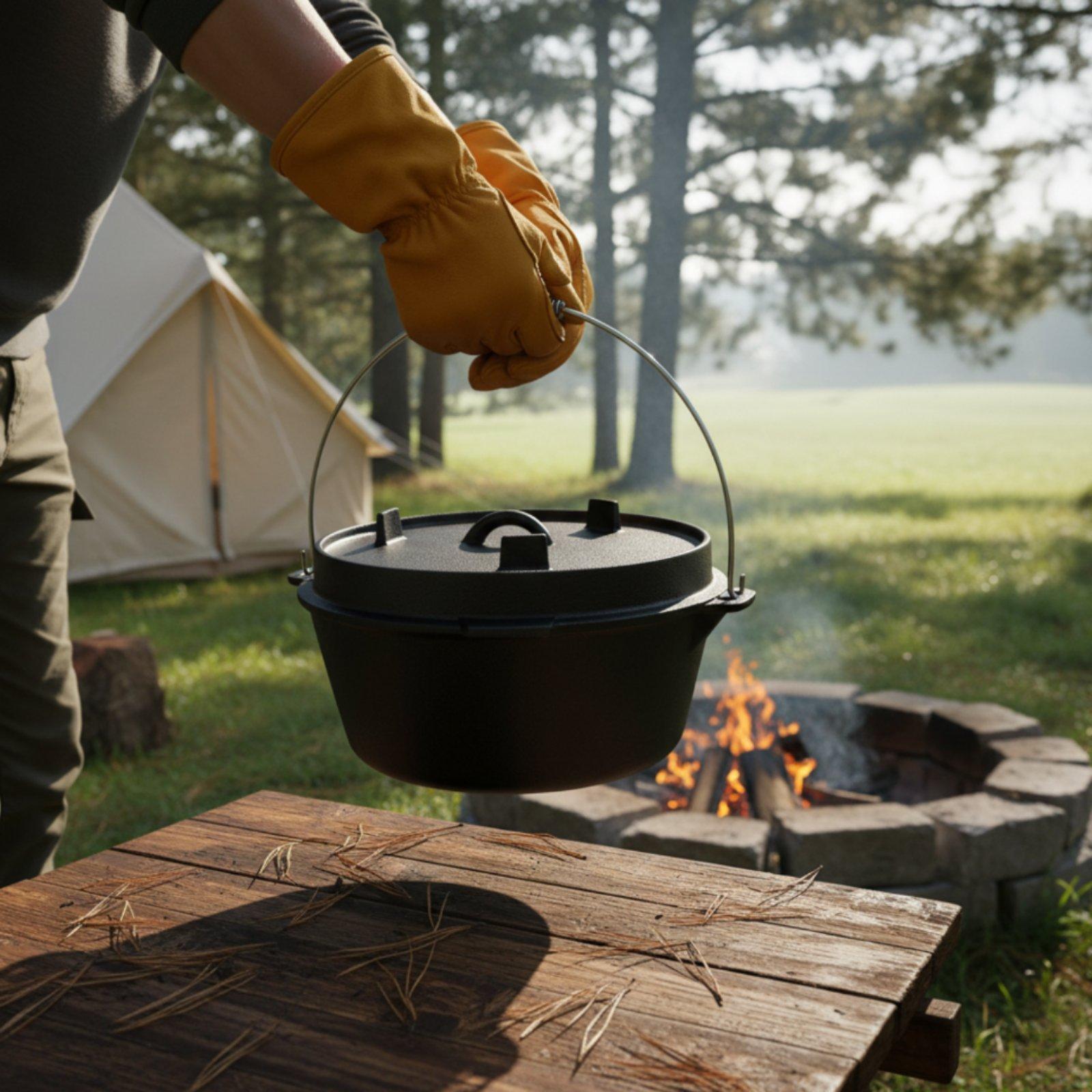 Panela de Ferro Fundido para C - Camping Cooking Dutch Oven avaliação e preço