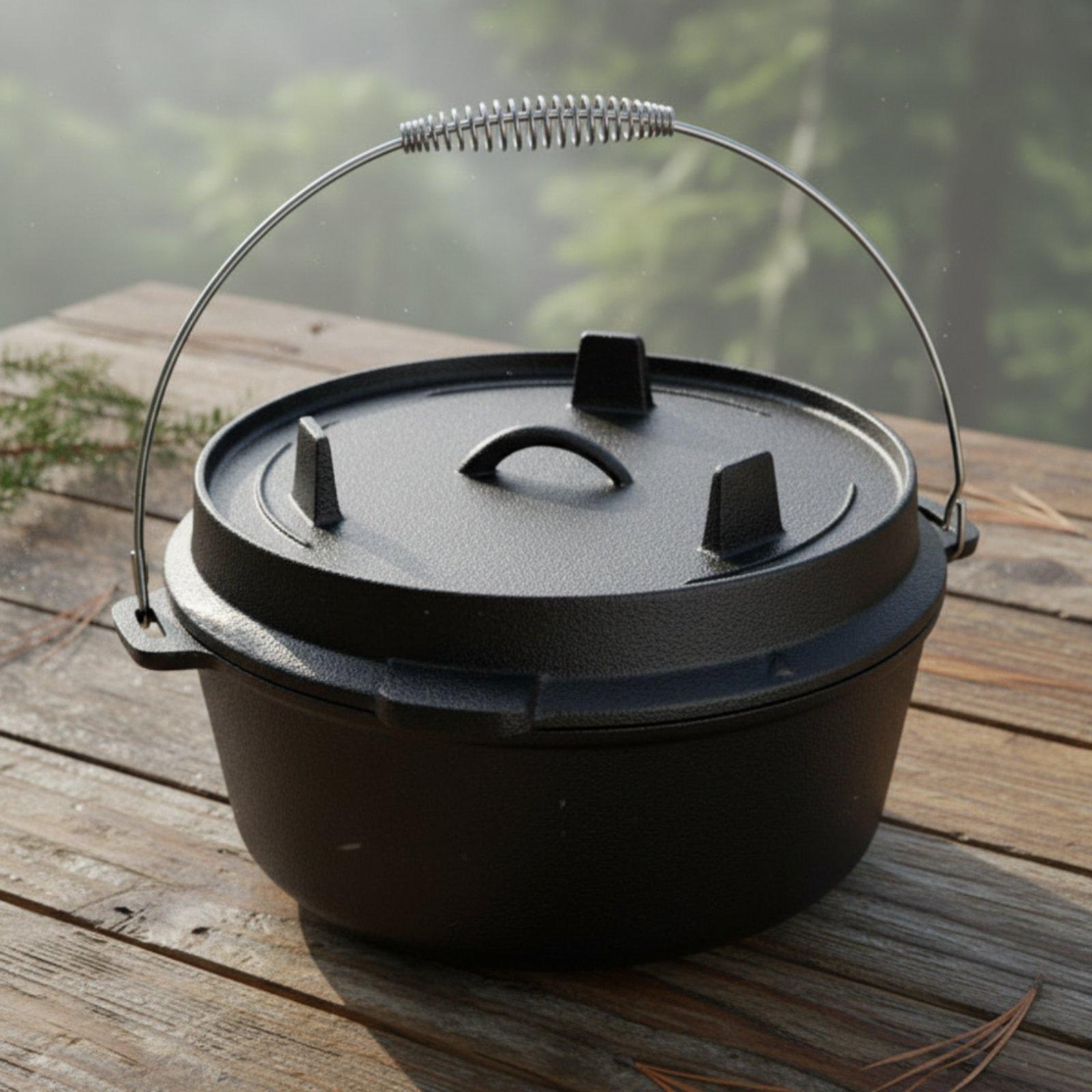 Panela de Ferro Fundido para C - Camping Cooking Dutch Oven avaliação e preço
