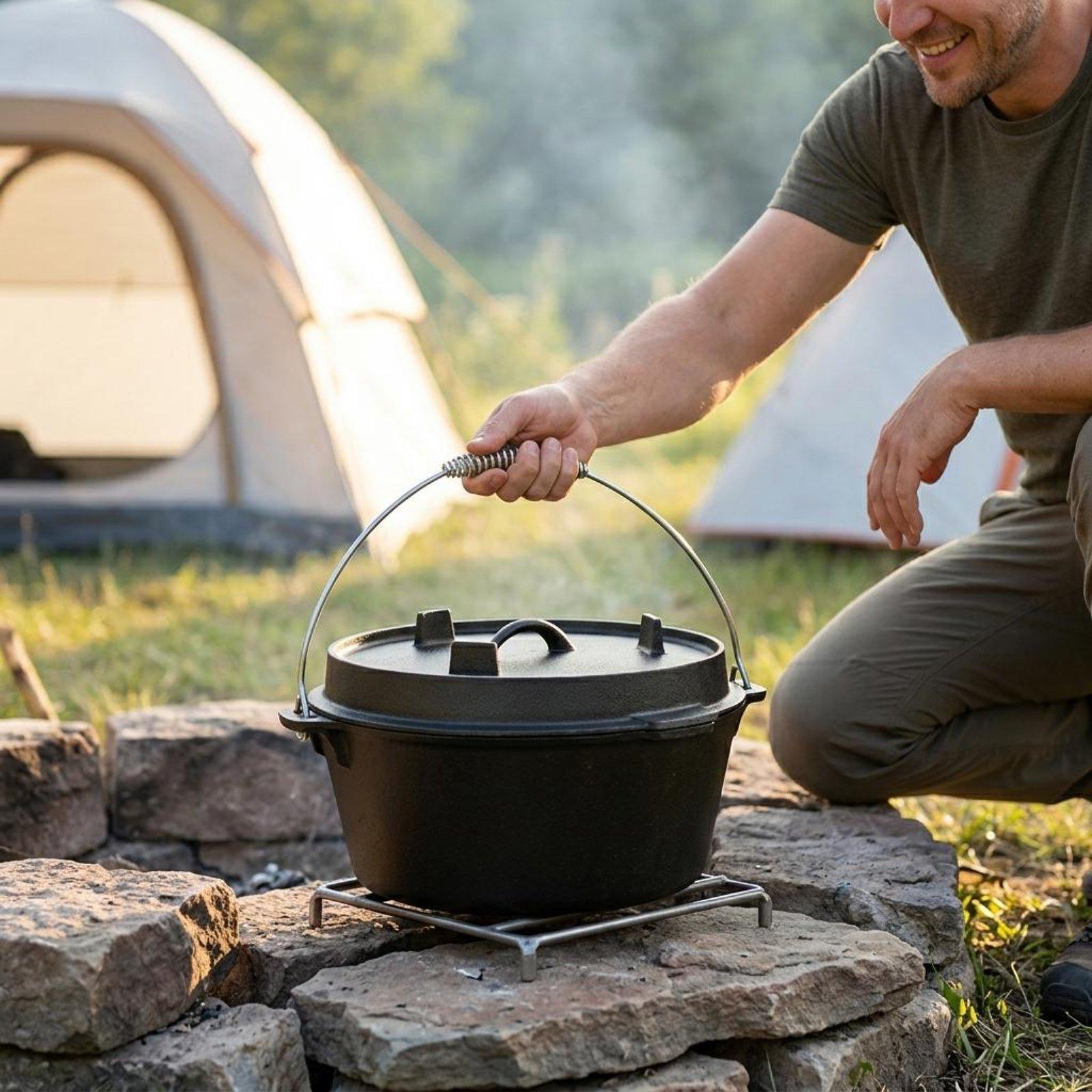 Panela de Ferro Fundido para C - Camping Cooking Dutch Oven avaliação e preço