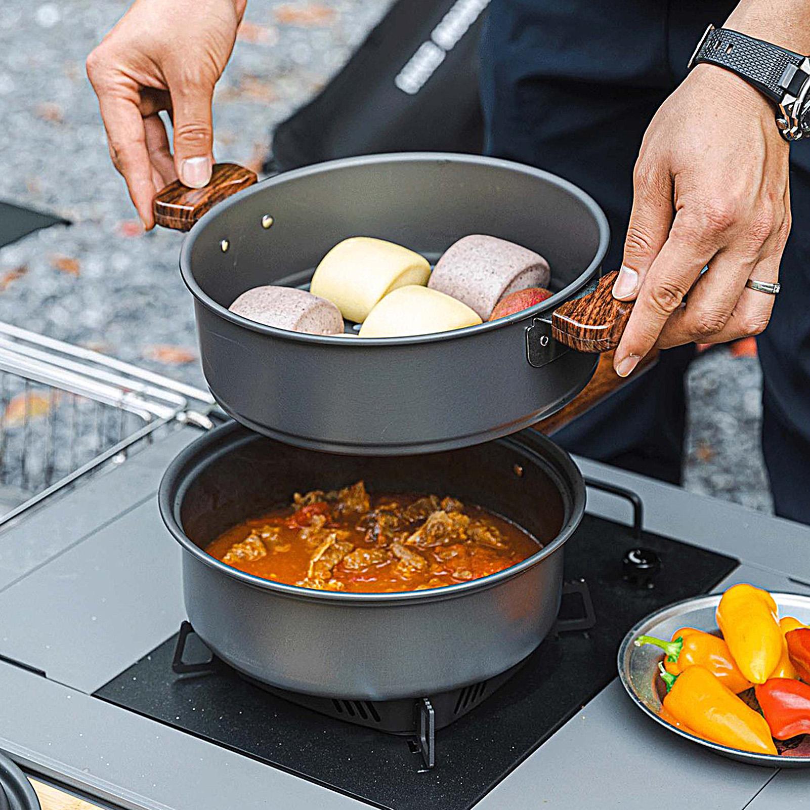 Panela de acampamento portátil - Camping Double Cooking Stove avaliação e preço