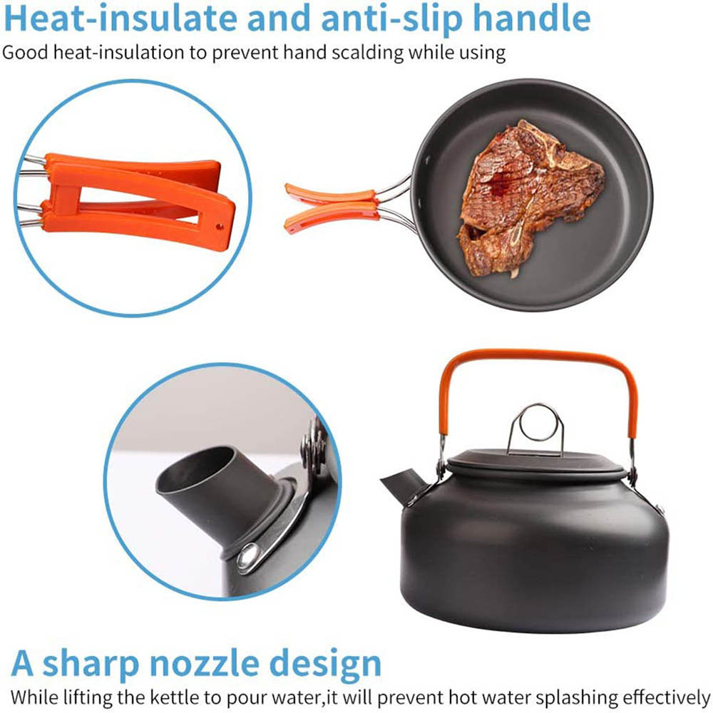 1 pçs/1 conjunto kit de panela - Camping Cooking Utensil Bag avaliação e preço