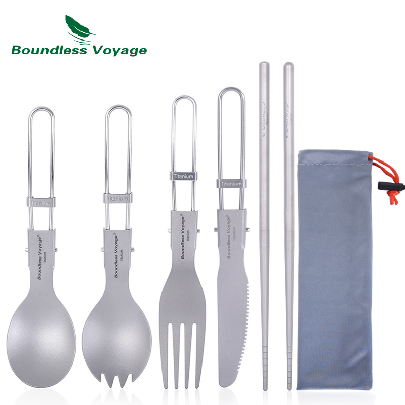 Talheres de titânio para acamp - Camping Cooking Cutlery Set avaliação e preço