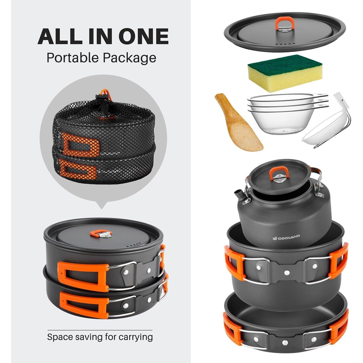Odoland Conjunto de Utensílios - Camping Cooking Set Large avaliação e preço