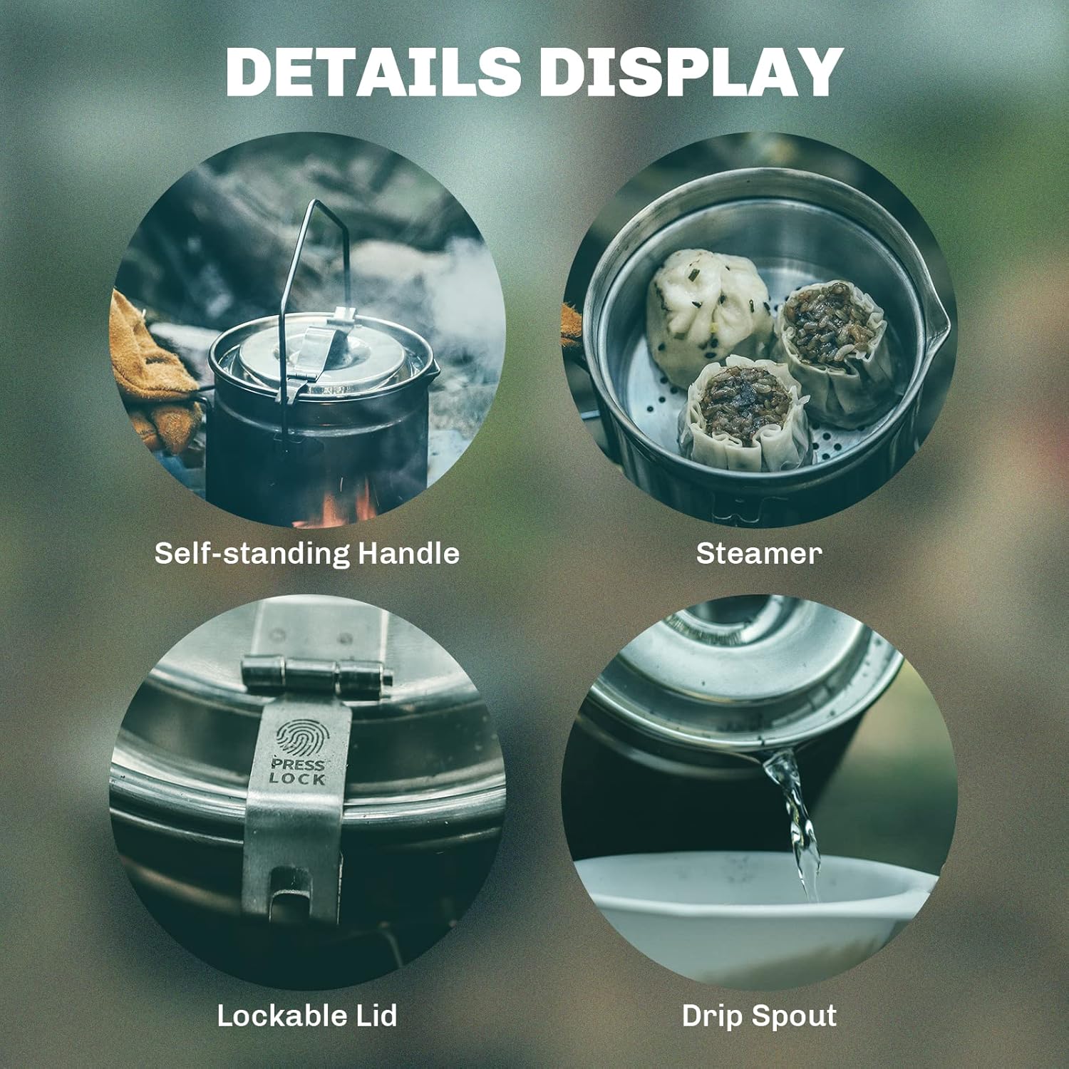Panela a vapor de aço inoxidáv - Camping Cooking Unit avaliação e preço