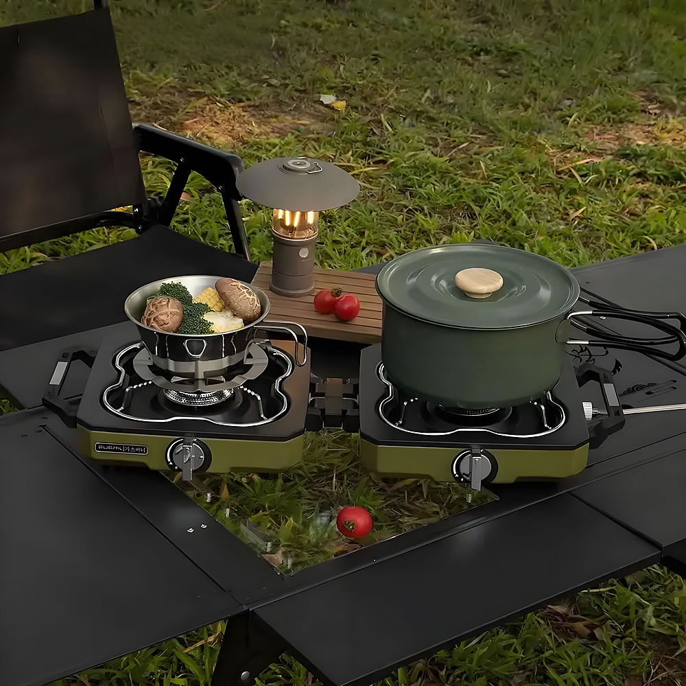 Fogão de acampamento duplo que - Camping Double Cooking Stove avaliação e preço