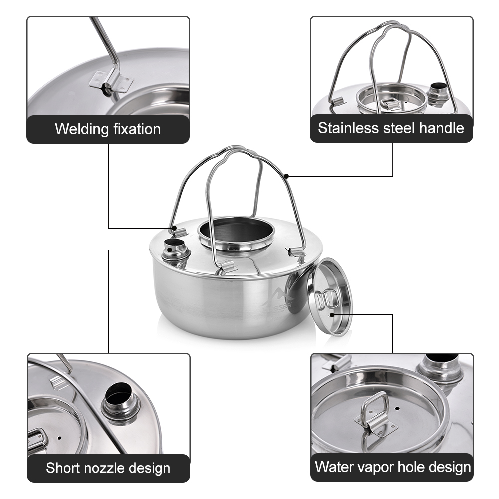 Widesea-Chaleira de aço inoxid - Camping Cooking Unit avaliação e preço