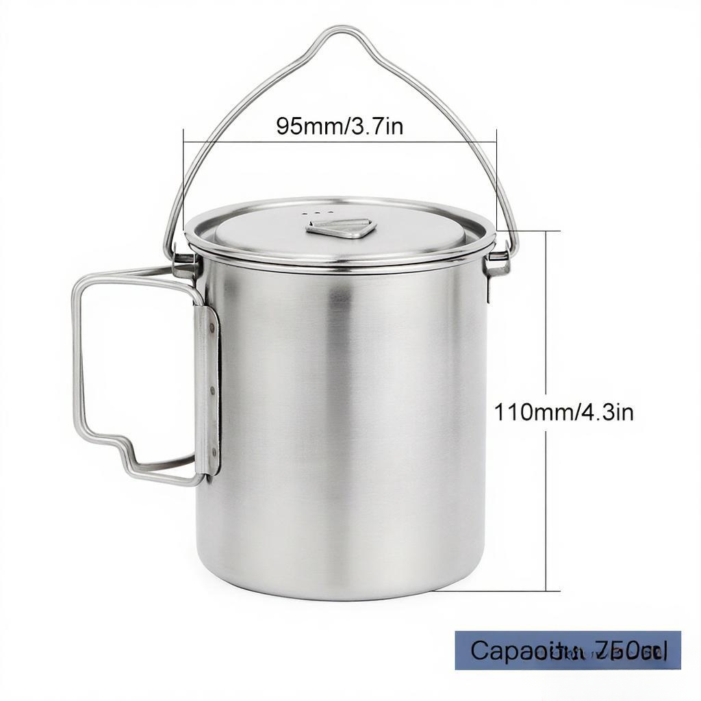 Caneca de Água Portátil de Aço - Camping Cooking Cup avaliação e preço