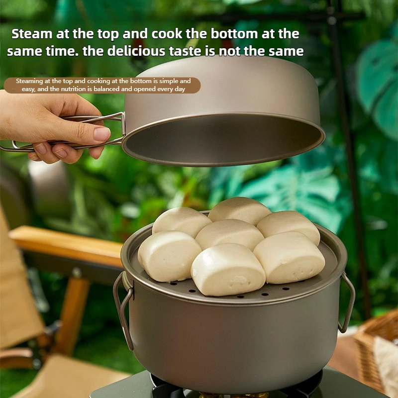 Conjunto de panela de titânio  - Camping Cooking Set With Bag avaliação e preço