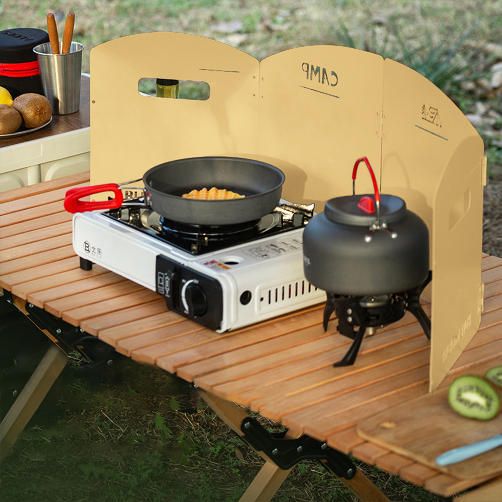 Pára-brisa dobrável para fogão - Camping Cooking Windscreen avaliação e preço