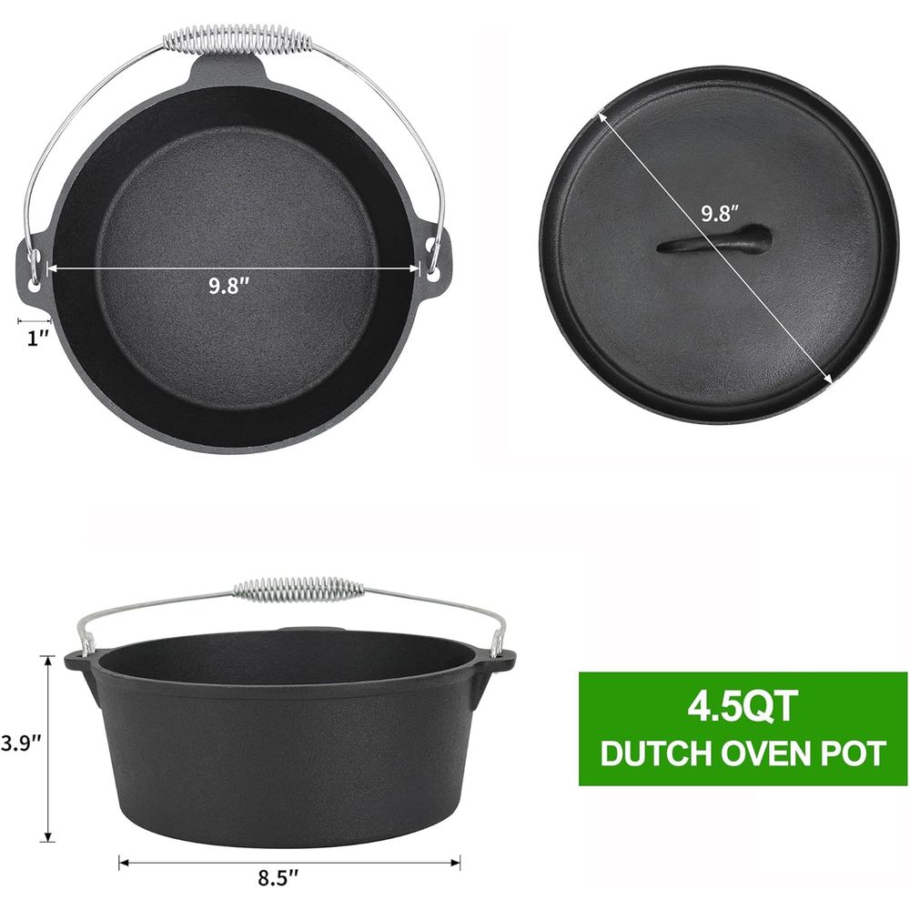 Conjunto de 8 Peças de Panelas - Camping Cooking Dutch Oven avaliação e preço