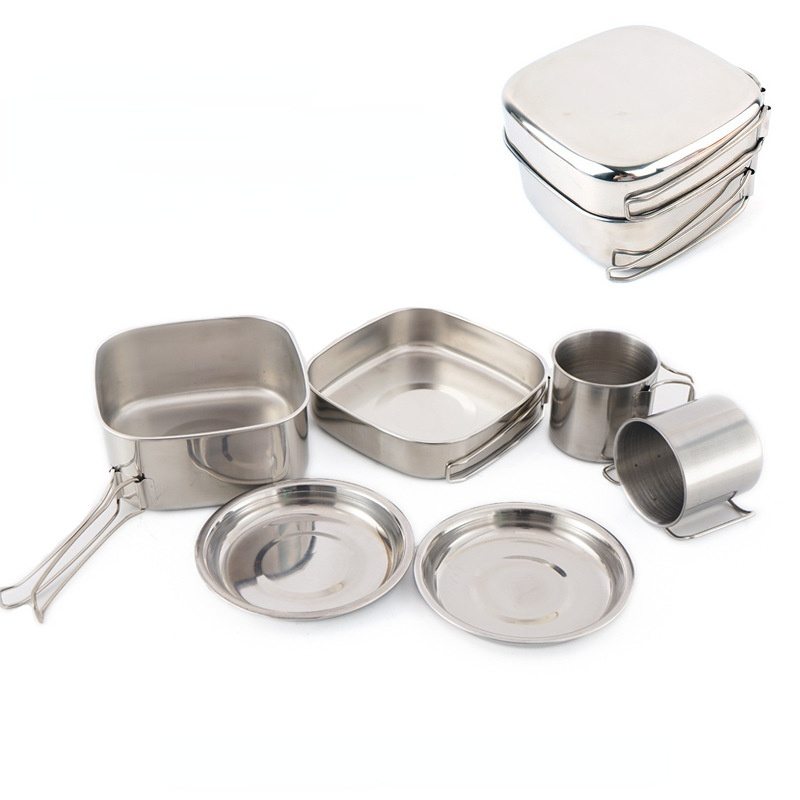6 pçs pote ao ar livre acampam - Camping Cooking Cup avaliação e preço